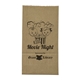 aerial view a brown kraft durable paper popcorn bag with serrated top, image 1 of 8