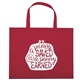 aerial view a red thrifty tote bag - screen print, image 1 of 4