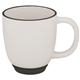 aerial view a black 14 oz two - tone c - handle glossy ceramic bistro coffee mug, image 1 of 2