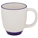 aerial view a blue 14 oz two - tone c - handle glossy ceramic bistro coffee mug, image 1 of 3