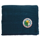 aerial view a navy cable knit sherpa blanket, image 1 of 3