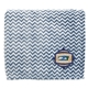 aerial view a navy two - tone wave flannel blanket, image 1 of 5