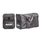 a black orangebag black folding duffel bag, adjustable shoulder strap