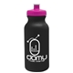 aerial view a black bottle & hot pink lid 20 oz the omni color bike bottle with push pull lid, image 1 of 2