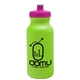 aerial view a lime green bottle & hot pink lid 20 oz the omni color bike bottle with push pull lid, image 1 of 2