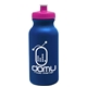 aerial view a metallic navy blue bottle & hot pink lid 20 oz the omni color bike bottle with push pull lid, image 1 of 2