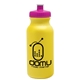 aerial view a yellow bottle & hot pink lid 20 oz the omni color bike bottle with push pull lid, image 1 of 2