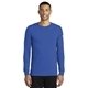aerial view a rush blue nike dri - fit cotton / poly long sleeve tee, image 1 of 6