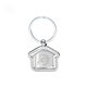 a silver house swivel spinner split - ring silver keyring