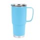 aerial view a light blue 30 oz lisbon stainless steel tumbler, image 1 of 3