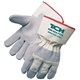 a white economy split cowhide palm gloves