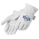a white quality grain goatskin 3m thinsulated lined driver gloves with fleece lining