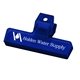 aerial view a translucent blue individually polybagged 4 bag clip, image 1 of 2
