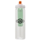 a clear body & orange lid & green infuser laguna 32 oz pet bottle with flip spout infuser