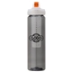 a smoke body & orange lid & clear infuser laguna 32 oz pet bottle with flip spout infuser