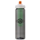 a smoke body & orange lid & green infuser laguna 32 oz pet bottle with flip spout infuser
