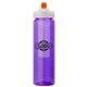 a purple body & orange lid & clear infuser laguna 32 oz pet bottle with flip spout infuser