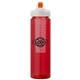 a red body & orange lid & clear infuser laguna 32 oz pet bottle with flip spout infuser