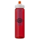 a red body & orange lid & purple infuser laguna 32 oz pet bottle with flip spout infuser