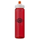 a red body & orange lid & red infuser laguna 32 oz pet bottle with flip spout infuser