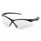 a clear lens/ black frame unbranded sporty semi - frame wrap - around safety glasses / sun glasses