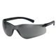 a gray lens/ gray frame unbranded lightweight wrap - around safety glasses, anti - fog