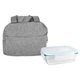 aerial view a gray handy heathered glass lunch set, image 1 of 2