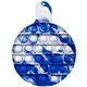 aerial view a blue swirl round fiddle popper silicone sensory fidget toy, image 1 of 2
