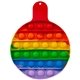 aerial view a rainbow round fiddle popper silicone sensory fidget toy, image 1 of 2
