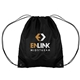 aerial view a black everyday drawstring bag, image 1 of 2