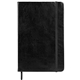 aerial view a black premium ultrahyde leather notebook, image 1 of 2