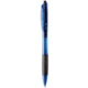aerial view a blue translucent sparkling ballpoint pen, image 1 of 2