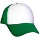 aerial view a green foam rectangle emblem trucker hat, image 1 of 2