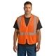 aerial view a safety orange cornerstone(r) ansi 107 class 2 economy mesh zippered vest, image 1 of 6