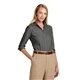 aerial view a deep black brooks brothers(r) womens wrinkle - free stretch nailhead shirt, image 1 of 5