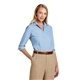 aerial view a newport blue brooks brothers(r) womens wrinkle - free stretch nailhead shirt, image 1 of 5