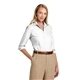 aerial view a white brooks brothers(r) womens wrinkle - free stretch nailhead shirt, image 1 of 5