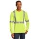 aerial view a safety yellow cornerstone(r) ansi 107 class 2 long sleeve safety t - shirt, image 1 of 6