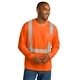 aerial view a safety orange cornerstone(r) ansi 107 class 2 mesh long sleeve tee, image 1 of 6