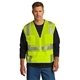 aerial view a safety yellow cornerstone(r) ansi 107 class 2 mesh six - pocket zippered vest, image 1 of 6