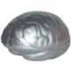 a silver brain shaped squeezie stress balls