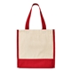aerial view a red prime line junior mini cotton box tote bag, image 1 of 4