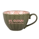 aerial view a olive 14oz ace pattern mix stoneware mug, image 1 of 3