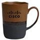 aerial view a terracotta 15oz ace rustic 3- tone porcelain mug, image 1 of 2