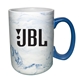 aerial view a blue 16oz ace matte marble stoneware mug, image 1 of 2