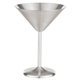 aerial view a silver 10 oz stainless steel martini glass, image 1 of 2