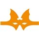 a orange 021 bat mask for promotional superhero programs
