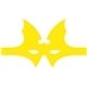 a yellow u bat mask for promotional superhero programs