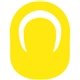 a yellow u circle popup visor