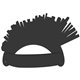 a black foam mohawk novelty hat